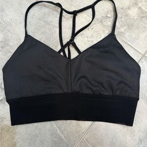 Alo Yoga Lavish Bra - in Black Glossy/Black - size small